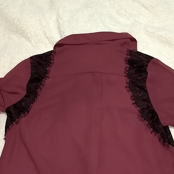 Purple sheer button up long sleeve - Picture 3 of 3